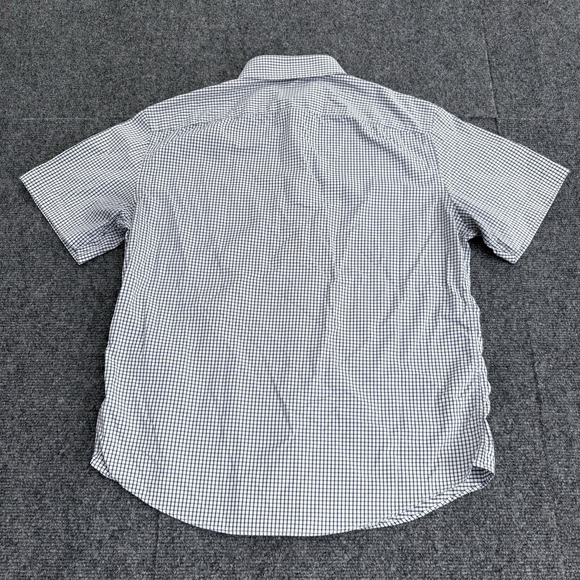 UNTUCKit De Bortoli Mens Shirt Short Sleeve White Blue Check Nylon‎ S Reg Fit - Picture 3 of 8